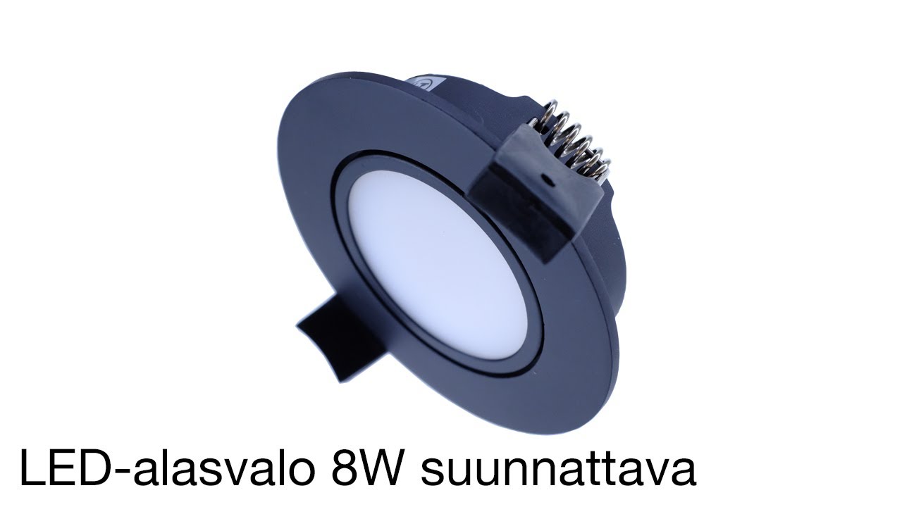 Ledtekfi 8W LED-alasvalo suunnattava musta