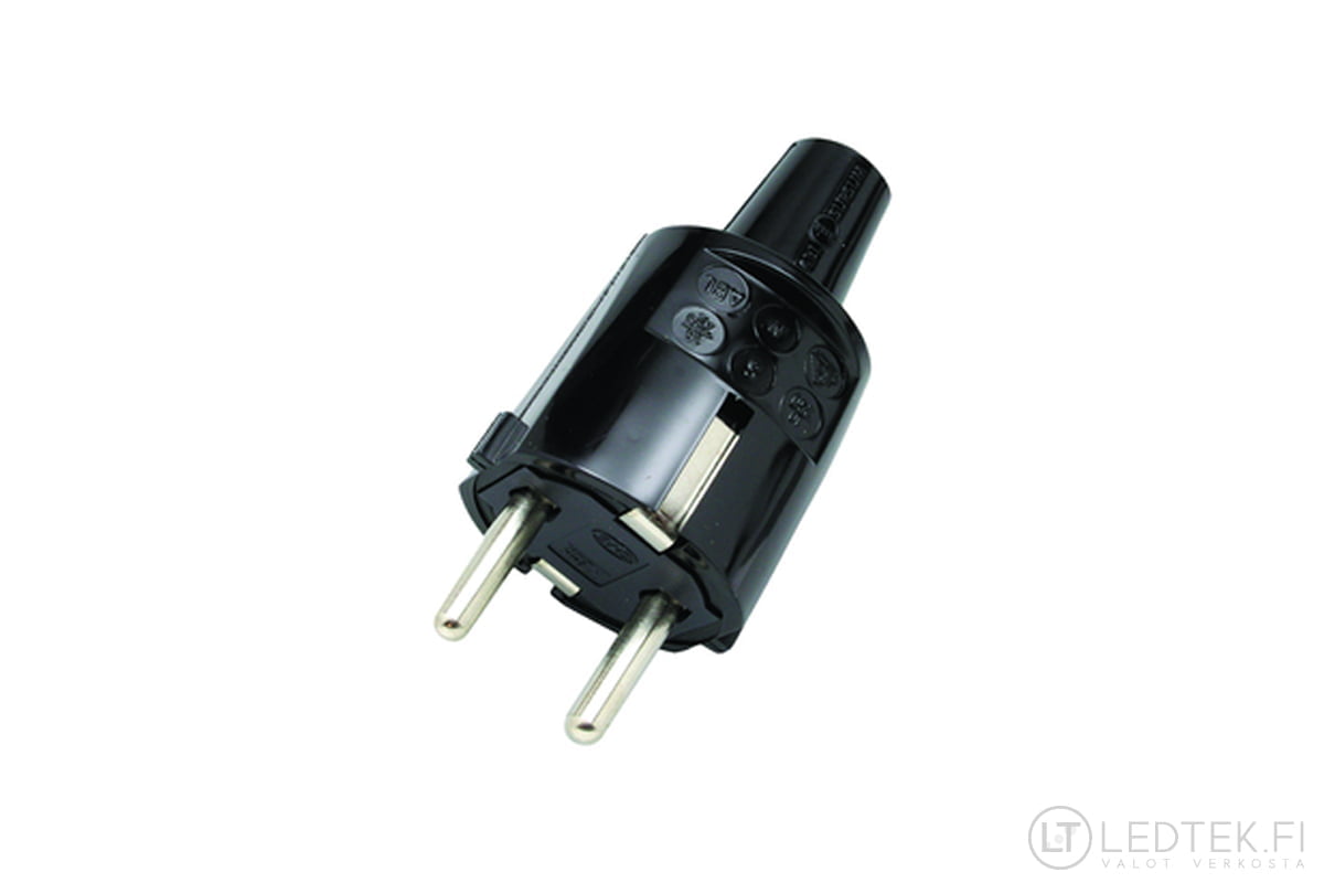 AC Power Plug Opal RTB Black IP44