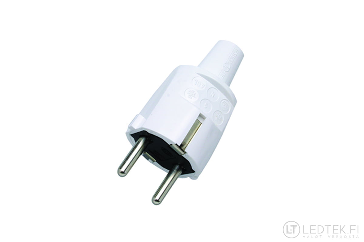 AC Power Plug Opal Rtv White IP44