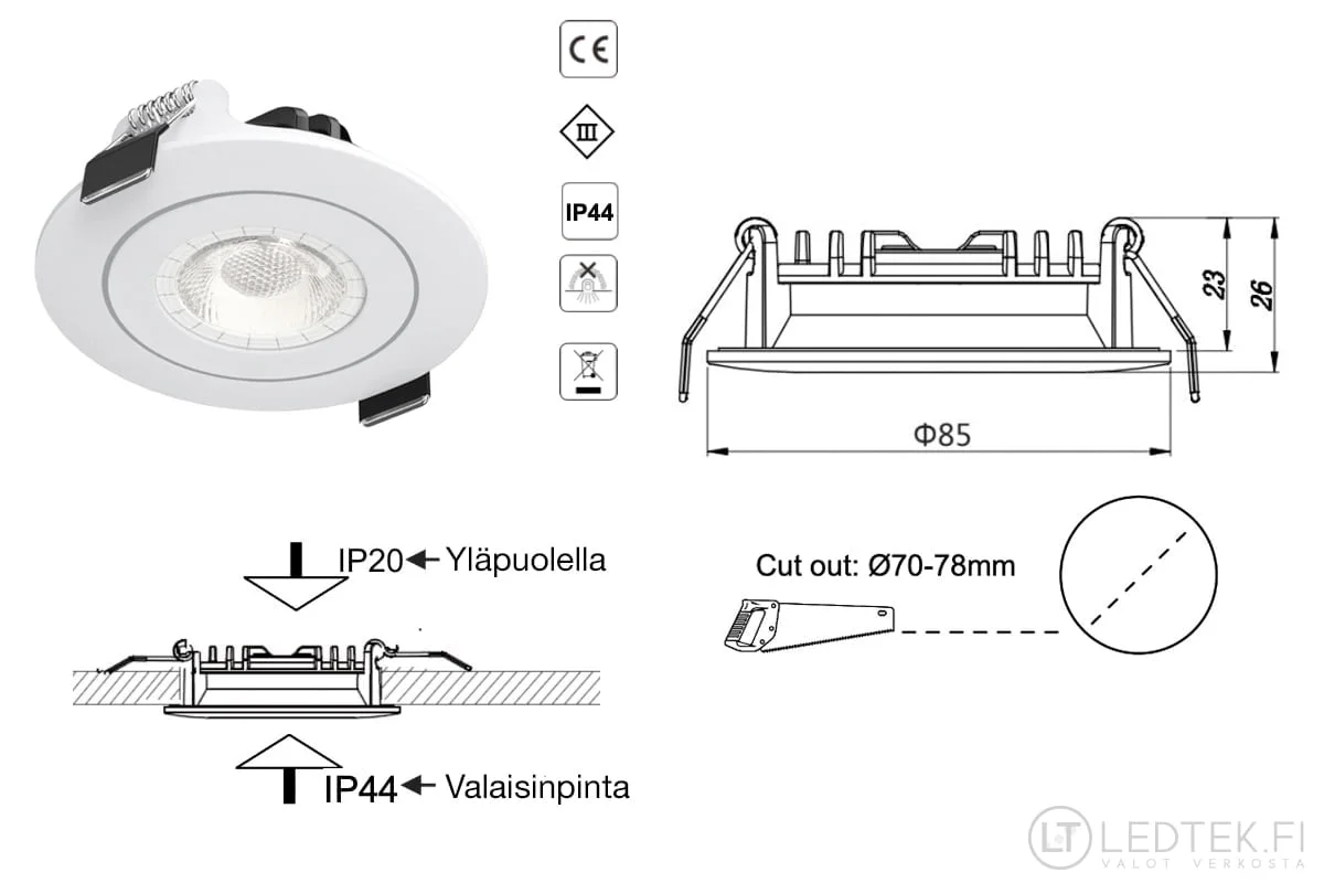 LED-alasvalo 12V