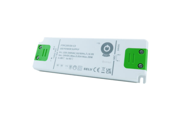 POS LED muuntaja 20W 24V DC – kompakti virtalähde LED-nauhoille