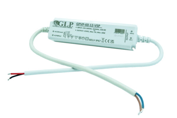 GLP VSP LED-muuntaja 60W 12V – Hiljainen virtalähde LED-nauhoille