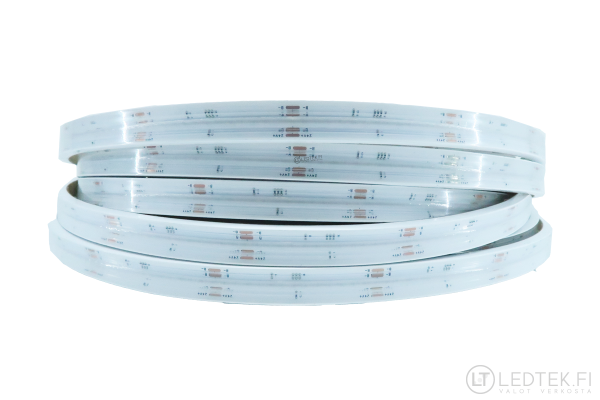 Ledtek RGB LED-nauha 24V IP65 suojauksella 10 m rulla