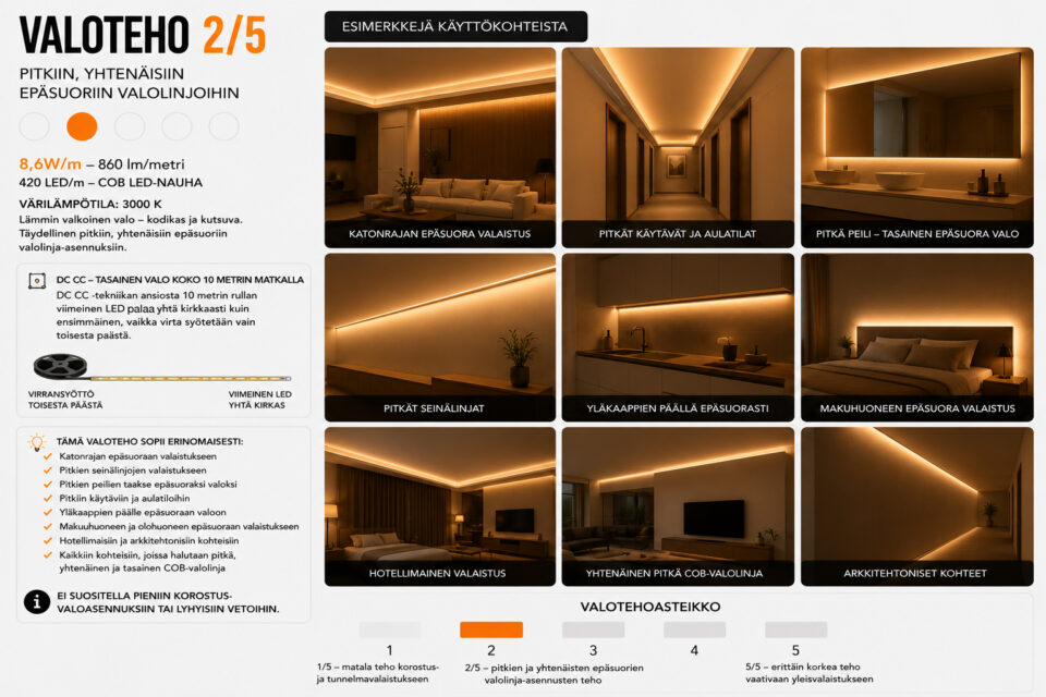 Ledtek - 10 metrin COB LED-nauha