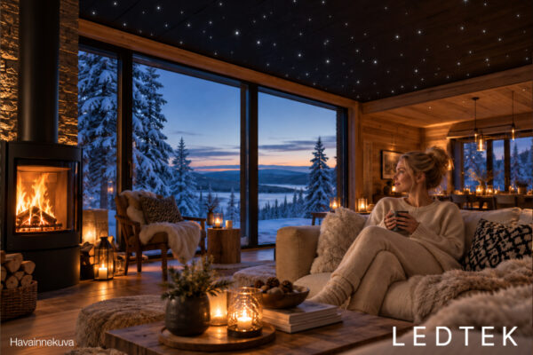 LED-tähtitaivas mökille. Villa, resort. Himmennettävä tunnelmavalaistus.