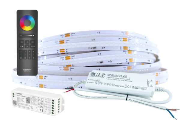 RGB COB LED-nauhapaketti 24V 5 m WiFi-ohjauksella ja kaukosäätimellä