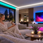 RGBW 4000K COB LED-nauha 24V 5 m. Voit ohjata nauhaa RGBW ohjaimella.
