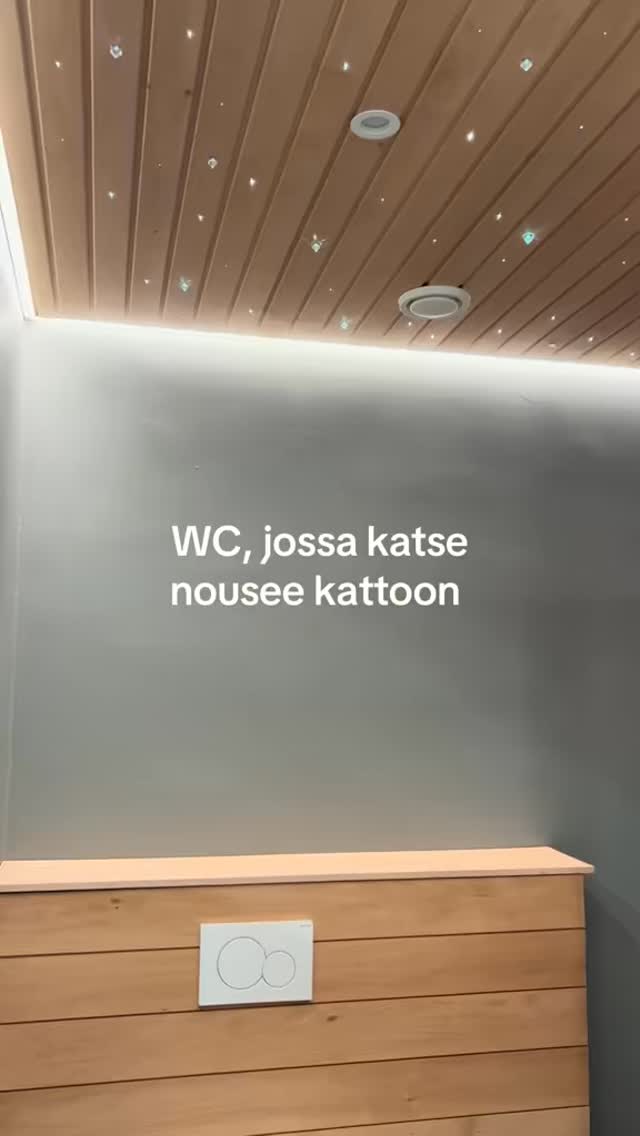 ✨ Valolla voi muuttaa koko tilan ilmeen. Tässä WC-tilassa tunnelma syntyy tähtitaivaskatosta ja kato…